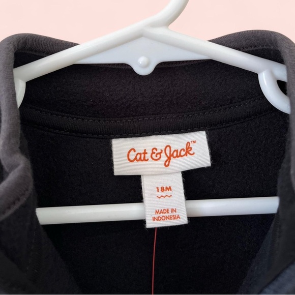 18 Month Cat & Jack 3/4 Zip Up Cozy & Soft Pullover Dinosaur Fleece - Picture 5 of 8